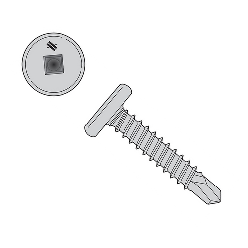Simpson Strong-Tie #10 x 1" Pancake Head Self-Drilling Screws, Low Profile Head, Square Drive, 410 Stainless Steel (4,500/Pkg) #F10T100PSB