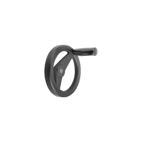 KIPP 2-Spoke Handwheel w/Fixed Cylinder Grip, D2=12H7 mm, Reamed Hole, Aluminum, Thermoset, (Qty. 1), K0162.21100X12