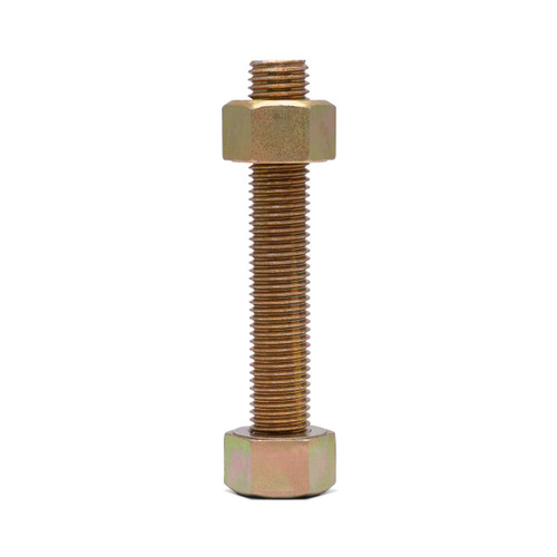 7/8"-9 x 5-1/4" A193 B7 Studs Cadmium Yellow, End to End, w/ (2) 2H Nuts Assembled (25/Pkg.)