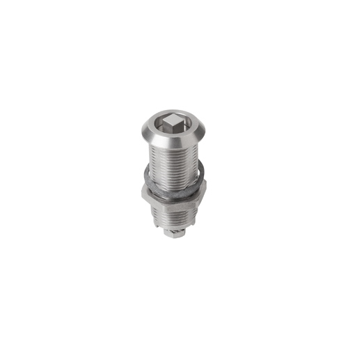 Kipp Quarter Turn Lock, Extended Housing, Double Bit 3 mm, D=28 mm, H=50 mm, Stainless Steel, (Qty. 1), K1352.4350