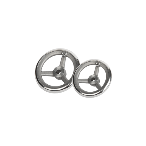 Kipp Handwheel w/o Grip, DIN 950, Reamed Hole, D1=125 mm, Polished Stainless Steel, (Qty. 1), K1208.0125X12 Kipp Handwheel w/o Grip, DIN 950, Reamed Hole, D1=125 mm, Polished Stainless Steel, (Qty. 1), K1208.0125X12