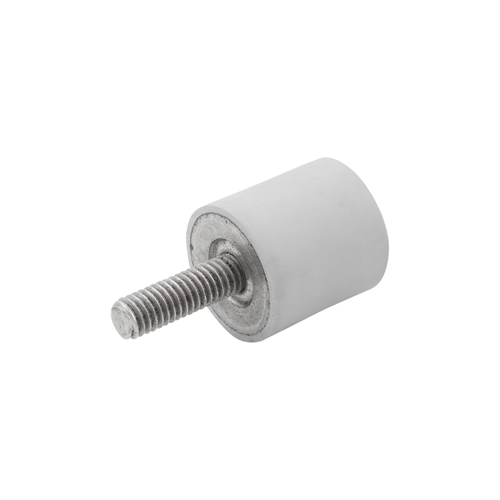 Kipp Rubber Buffers, Cylindrical w/External Thread, D=10 mm, H=15 mm, Type D, Stainless Steel, (Qty. 10), K1318.01001555 Kipp Rubber Buffers, Cylindrical w/External Thread, D=10 mm, H=15 mm, Type D, Stainless Steel, (Qty. 10), K1318.01001555
