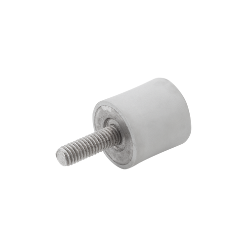 Kipp Rubber Buffers, Cylindrical w/Internal and External Thread, D=30 mm, H=40 mm, Type B, Stainless Steel, (Qty. 1), K1321.03004055