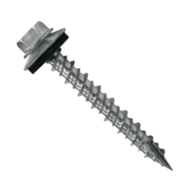 #10 x 1-1/2" Daggerz Dagger-Tite Hex Washer Head Type 17 Screws with Bonded Washer 304 Stainless Steel (2,500/Bulk Pkg.)