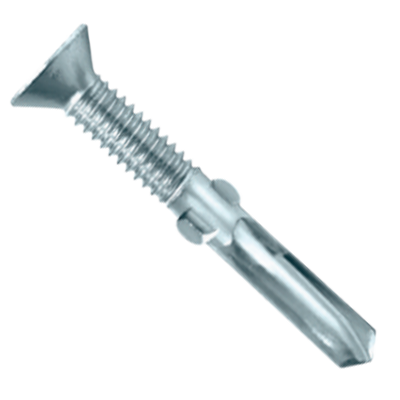 1/4"-20 x 3-3/4" Daggerz Phillips Flat Head Self Drilling Screws w/ Wings, Zinc (500/Bulk Pkg.)