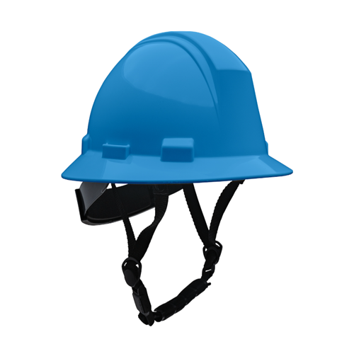 Kilimanjaro Type II Full Brim Safety Helmet with HDPE Shell, 4-Point Textile Suspension, Wheel Ratchet Adjustment and 4-Point Chinstrap, Sky Blue, OS 280-HP642R-CH-07 (1 Each)