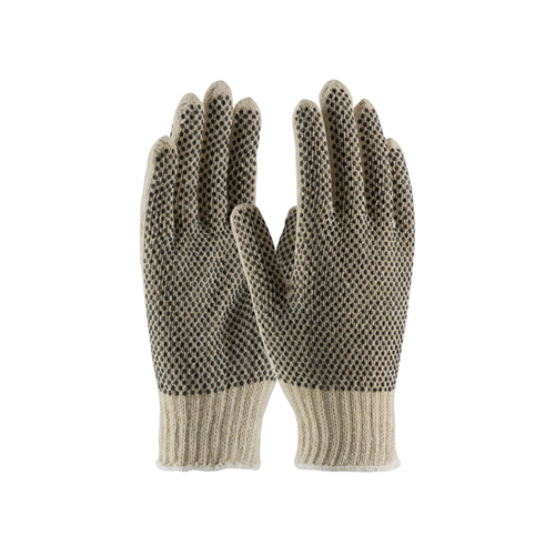 PIP Seamless Knit Cotton / Polyester Glove with Double-Sided PVC Dense Dot Grip - 7 Gauge, Natural, S 37-C112PDD/S (12 Pairs)