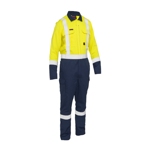Bisley FR Ripstop Two Tone Coverall H Tape, Yellow/Navy, 3XL 385MFRHC-YN/3X (1 Each)