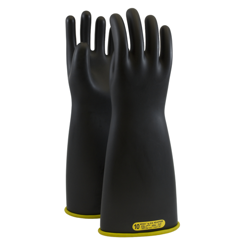 NOVAX Class 2 Rubber Insulating Glove with Straight Cuff - 18", Black, 9.5 152-2-18/9.5 (1 Pair)