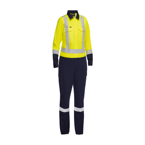Bisley Class 3 Women's Vented Two Tone Coverall with Navy Bottom, Hi-Vis Yellow, L 314W6369H-YN/L (1 Each)