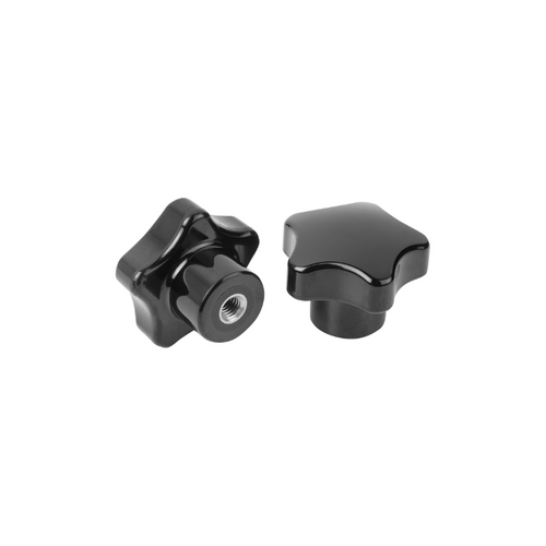 KIPP M6, Five Lobe Grip w/Internal Thread, Threaded Insert, Thermoset, Free-Cutting Steel, (Qty:10), K1297.3206 KIPP M6, Five Lobe Grip w/Internal Thread, Threaded Insert, Thermoset, Free-Cutting Steel, (Qty:10), K1297.3206