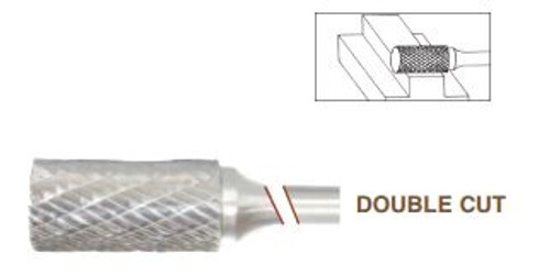 SA-43 Cylinder Shape, Premium Carbide Burr, Double Cut, Norseman Drill #17099