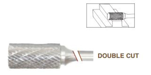 SA-51 Cylinder Shape, Premium Carbide Burr, Double Cut, Norseman Drill #17159