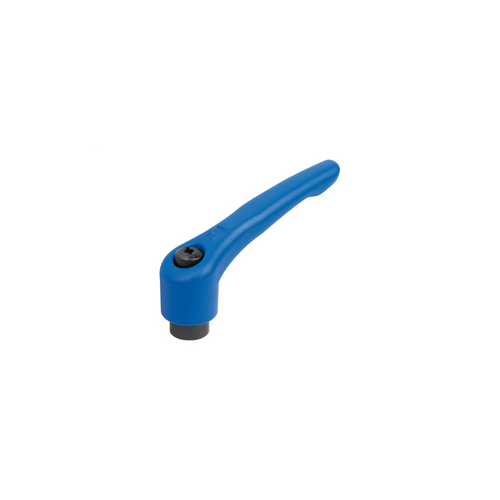 KIPP Adjustable Handles, Size 4, M10, Internal Thread, Black Oxidized Steel, Powder Coat Blue, (Qty. 1), K0752.410186