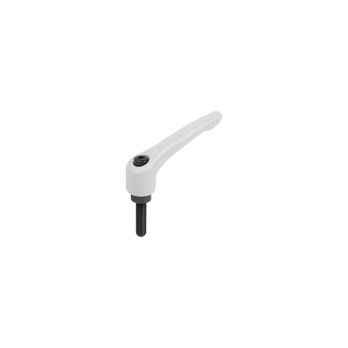 KIPP Adjustable Handles, Size 4, M10X45, External Thread, Black Oxidized Steel, Powder Coat Gray, (Qty. 1), K0752.410187X45