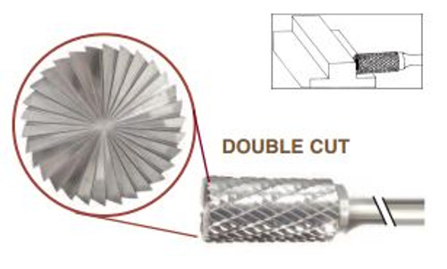 SB-1L Cylinder Shape, Premium Carbide Burr, with End Cut, Norseman Drill #17499