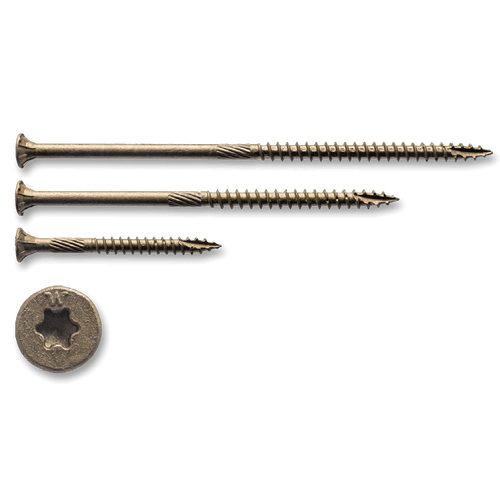 Big Timber #9 x 3" Wood Screws T-25 Star Drive, Bugle Head, ACQ Bronze (1 lb Bucket) #1BTX93