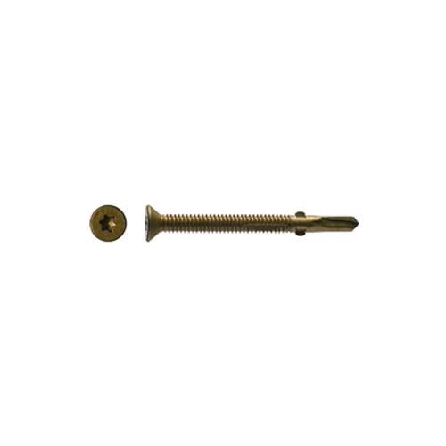 Big Timber #14 x 2-3/4" Wood-to-Steel Self Drilling Screws, T-30 Star Drive, Flat Head, Bronze (1 lb Bucket) #1FHD14234