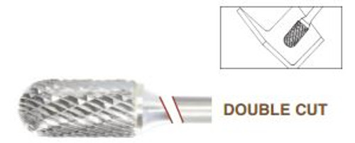 SC-5 Cylinder Shape, Premium Carbide Burr, Double Cut, Radius End, Norseman Drill #17859