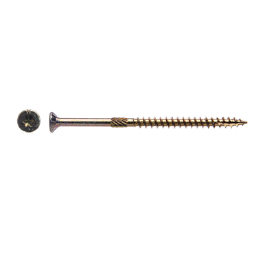 Big Timber #10 x 3" Interior Wood Screws, Bugle Head, T-25 Star Drive, Zinc Yellow (1 lb Bucket) #YTX103