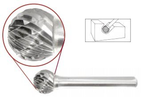 SD-41 SD Ball Shape, Premium Carbide Burr, Double Cut, Norseman Drill #17979