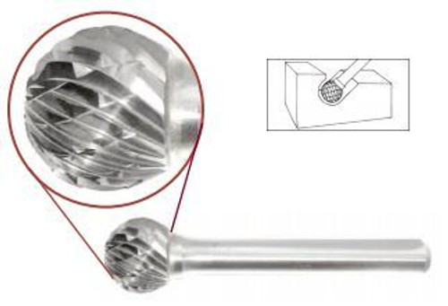 SD-1NF Ball Shape, Premium Carbide Burr, Aluma Cut, Norseman Drill #18069