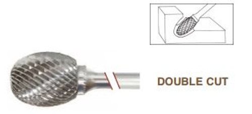 SE-51 Oval Egg Shape, Premium Carbide Burr, Double Cut, Norseman Drill #18269