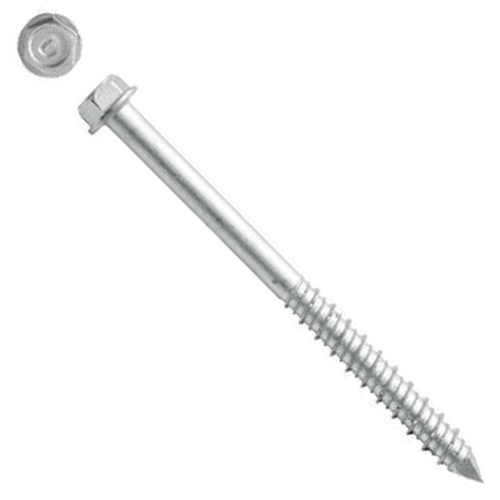 Big Timber 1/4" x 1-3/4" Concrete/Masonry Screws, 5/16" Hex Head, Brushed Nickel (25 per Bucket) #CON14134H-25