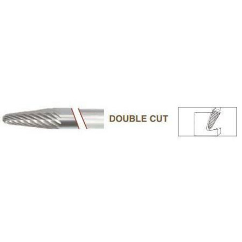 SL-53 Taper Shape Radius - 14 degree Included Angle, Premium Carbide Burr, Double Cut, Norseman Drill #19179