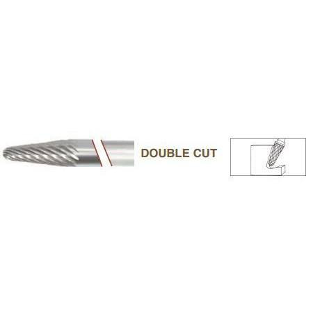 SL-3 Taper Shape Radius - 14 degree Included Angle, Premium Carbide Burr, Double Cut, Norseman Drill #19219