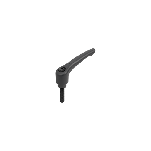 KIPP Adjustable Handles, Size 2, 3/8"-16X60, External Thread, Black Oxidized Steel, Powder Coat Black, (Qty. 1),K0752.2A4181X60