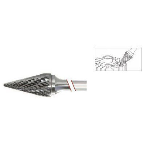 SM-4 Pointed Cone Shape, Premium Carbide Burr, Double Cut, Norseman Drill #19439