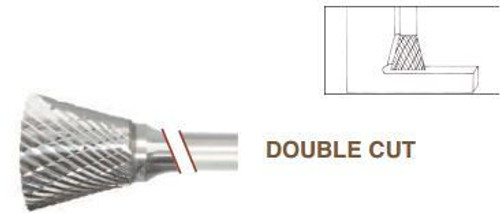 SN-42 Inverted Cone Shape, Premium Carbide Burr, Double Cut, Norseman Drill #19499