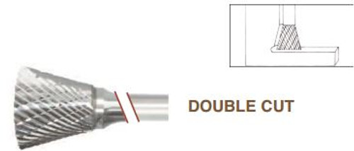 SN-7 Inverted Cone Shape, Premium Carbide Burr, Double Cut, Norseman Drill #19569