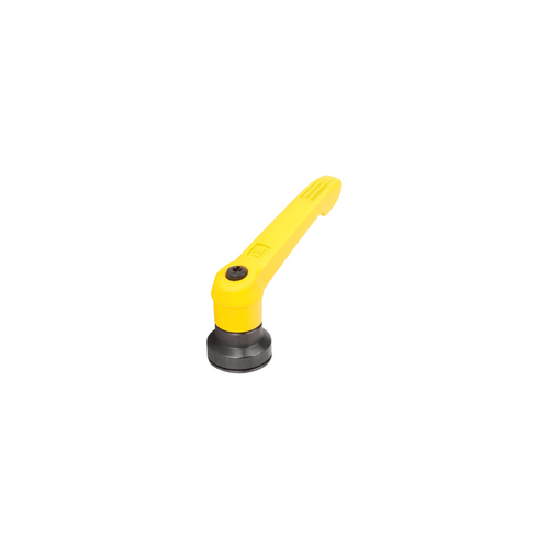 KIPP M8, Size 2, Adjustable Handle w/Internal Thread and Clamping Force Intensifier, Black Oxidized Steel, Yellow Plastic Handle, (Qty. 1), K1597.20816