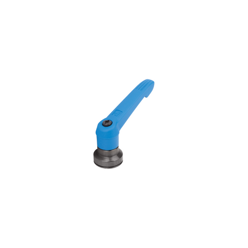 KIPP M8, Size 2, Adjustable Handle w/Internal Thread and Clamping Force Intensifier, Black Oxidized Steel, Blue Plastic Handle, (Qty. 1), K1597.20887