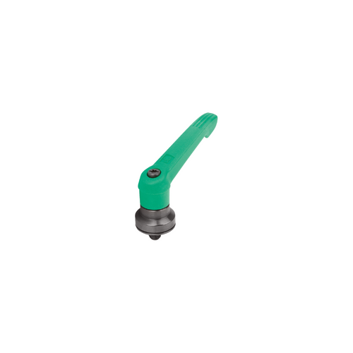 KIPP M8X20, Size 2, Adjustable Handle w/External Thread and Clamping Force Intensifier, Black Oxidized Steel, Green Plastic Handle, (Qty. 1), K1597.20886X20 KIPP M8X20, Size 2, Adjustable Handle w/External Thread and Clamping Force Intensifier, Black Oxidized Steel, Green Plastic Handle, (Qty. 1), K1597.20886X20