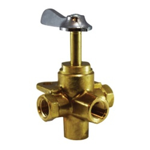 Midland Industries 46260 Bottom Outlet Ball Valve with 360 deg Click, 1/4 x 1/4 x 1/4 x 1/4 in Nominal, 4 -Port/Way (Qty. 1) Midland Industries 46260 Bottom Outlet Ball Valve with 360 deg Click, 1/4 x 1/4 x 1/4 x 1/4 in Nominal, 4 -Port/Way (Qty. 1)
