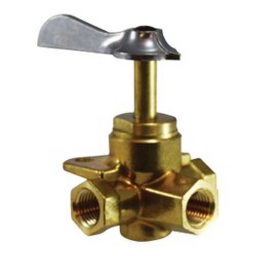 Midland Industries 46252 Side Outlet Ball Valve with 360 deg Click, 3/8 x 3/8 x 3/8 in Nominal, 3 -Port/Way, Brass Body (Qty. 1) Midland Industries 46252 Side Outlet Ball Valve with 360 deg Click, 3/8 x 3/8 x 3/8 in Nominal, 3 -Port/Way, Brass Body (Qty. 1)