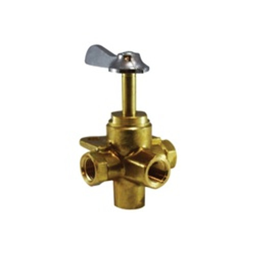 Midland Industries 46256 Ground Plug Shutoff Cock with Click, 3/8 in Nominal Pipe, FIP Connection, Brass Body (Qty. 1)