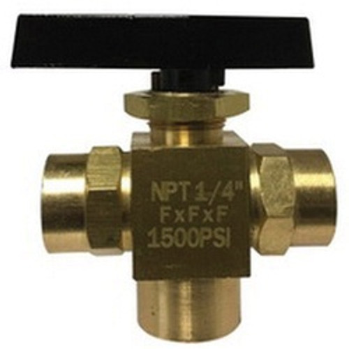 Midland Industries 46956 Instrumentation Ball Valve, 1/4 x 1/4 x 1/4 in Nominal, FPT x FPT x FPT, Brass Body (Qty. 1) Midland Industries 46956 Instrumentation Ball Valve, 1/4 x 1/4 x 1/4 in Nominal, FPT x FPT x FPT, Brass Body (Qty. 1)