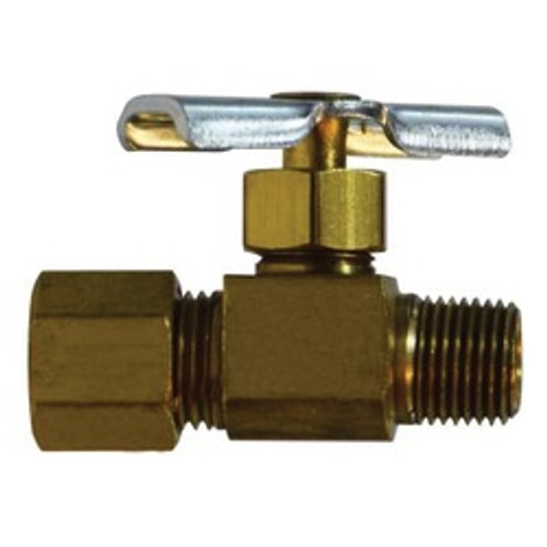 Midland Industries 46002X Heavy Pattern Needle Valve, 1/4 x 1/8 in Nominal, Compression x MPT, Brass Body (Qty. 1) Midland Industries 46002X Heavy Pattern Needle Valve, 1/4 x 1/8 in Nominal, Compression x MPT, Brass Body (Qty. 1)