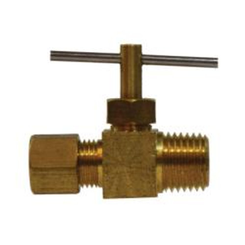 Midland Industries 46003 Needle Valve, 1/4 x 1/4 in Nominal, Compression x MIP, 150 psi Pressure, Brass Body (Qty. 1) Midland Industries 46003 Needle Valve, 1/4 x 1/4 in Nominal, Compression x MIP, 150 psi Pressure, Brass Body (Qty. 1)