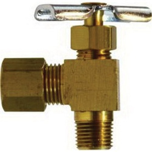Midland Industries 46010 Needle Valve, 3/16 x 1/8 in Nominal, Compression x MPT, 150 psi Pressure, Brass Body (Qty. 1) Midland Industries 46010 Needle Valve, 3/16 x 1/8 in Nominal, Compression x MPT, 150 psi Pressure, Brass Body (Qty. 1)