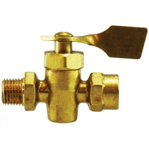 Midland Industries 46406M Solid Bottom Fuel Valve, 1/4 x 1/4 in Nominal, MPT x MPT, 30 psi Pressure (Qty. 1)