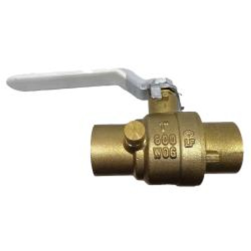 Midland Industries 941165LFD Ball Valve with Drain, 1 in Nominal, Sweat x Sweat, 600 psi WOG Pressure (Qty. 1) Midland Industries 941165LFD Ball Valve with Drain, 1 in Nominal, Sweat x Sweat, 600 psi WOG Pressure (Qty. 1)
