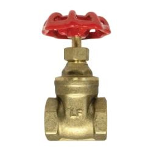 Midland Industries 940136LF Gate Valve, 1-1/2 in Nominal, FIP x FIP, 200 psi WOG Pressure, Forged Brass Body (Qty. 1)
