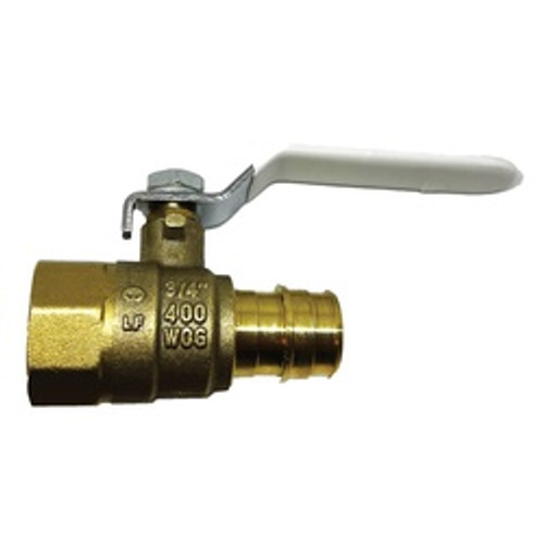 Midland Industries 973635LF Ball Valve, 1/2 x 1/2 in Nominal, PEX x FNPT, 400 psi Pressure, Forged Brass Body (Qty. 1) Midland Industries 973635LF Ball Valve, 1/2 x 1/2 in Nominal, PEX x FNPT, 400 psi Pressure, Forged Brass Body (Qty. 1)