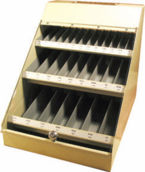 300 Piece Assortment Type 190-GF Gold-Strike Fractional Drill Bits in Metal Display Cabinet, Norseman Drill #40632