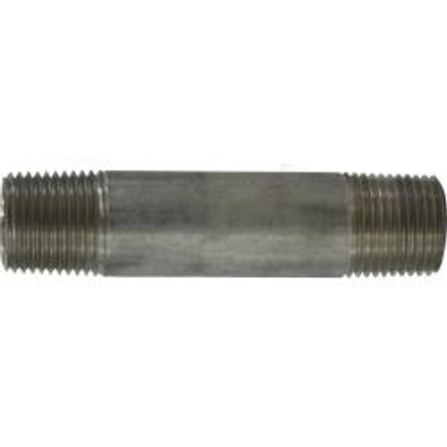 Midland Industries 48074 Welded Pipe Nipple, 1/2 in MPT x 1/2 in MPT, 10 in L, Stainless Steel, SCH 40 Schedule (Qty. 1)